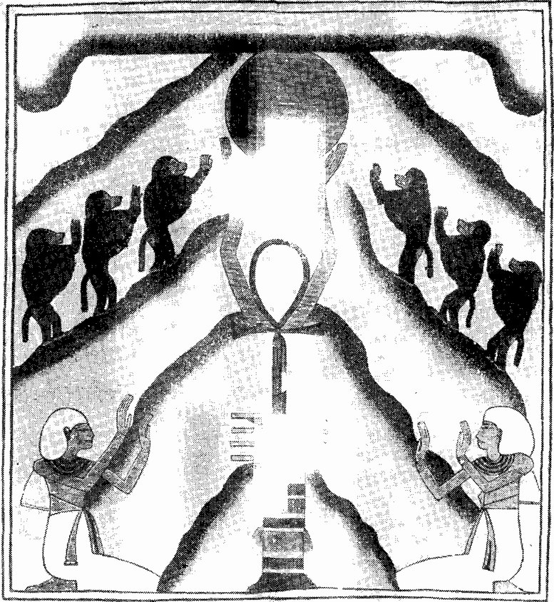 Рис. 4. Восход Солнца, по представлениям древних египтян (по Грузону, 1893)
