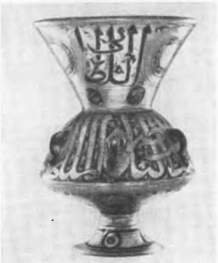 Лампа стеклянная с эмалевой росписью