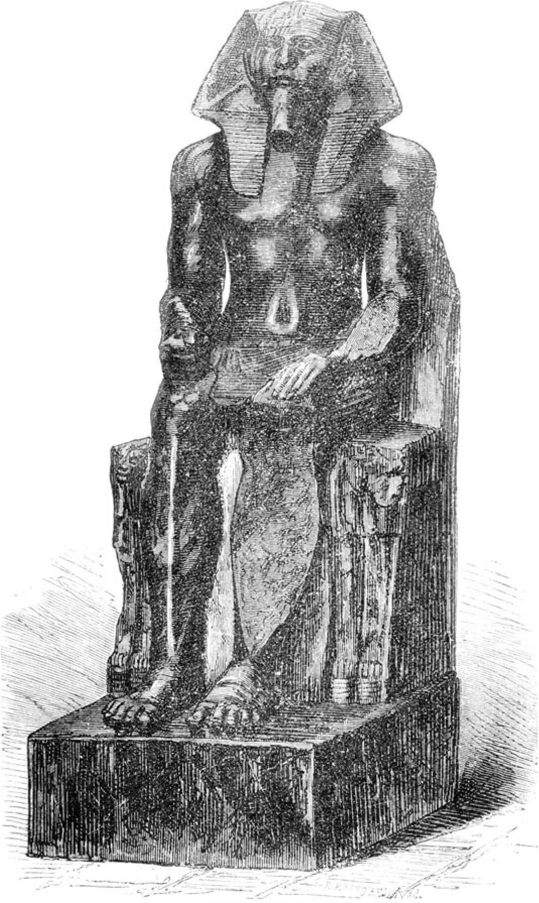 Статуя Хефрена, найденная в храме около Сфинкса