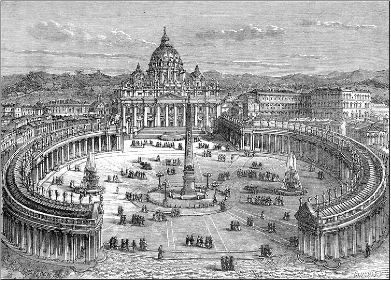 Собор Святого Петра в Риме; фасад, выходящий на восток (истинный)