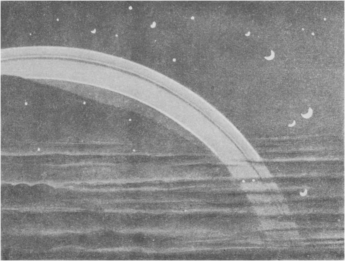 Воображаемый вид кольца Сатурна из верхних слоев его атмосферы