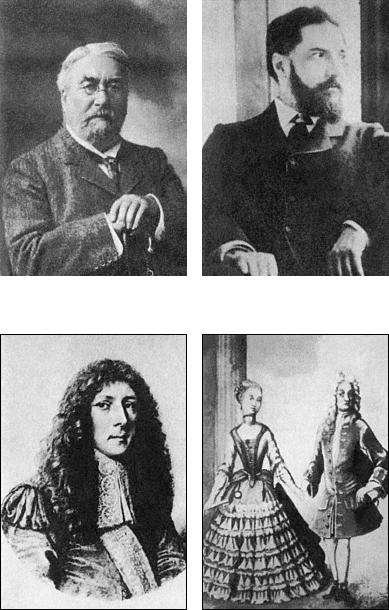 17. Некоторые из пионеров — исследователей мегалитических монументов (вверху слева направо): сэр Норманн Локьер (1904), сэр Флиндерс Питри (1895); (внизу слева направо) Джон Обри (1666), Уильям Стакли с женой Френсис (1730)