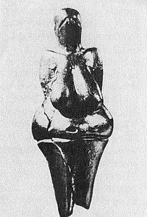 3. Безликая фигурка Венеры из Долни-Вестонице (Южная Моравия), возможно граветтского периода