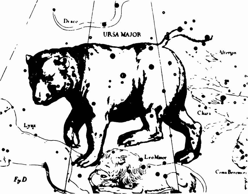 Рис. 7. Изображение созвездия Большой Медведицы на старинной звездной карте