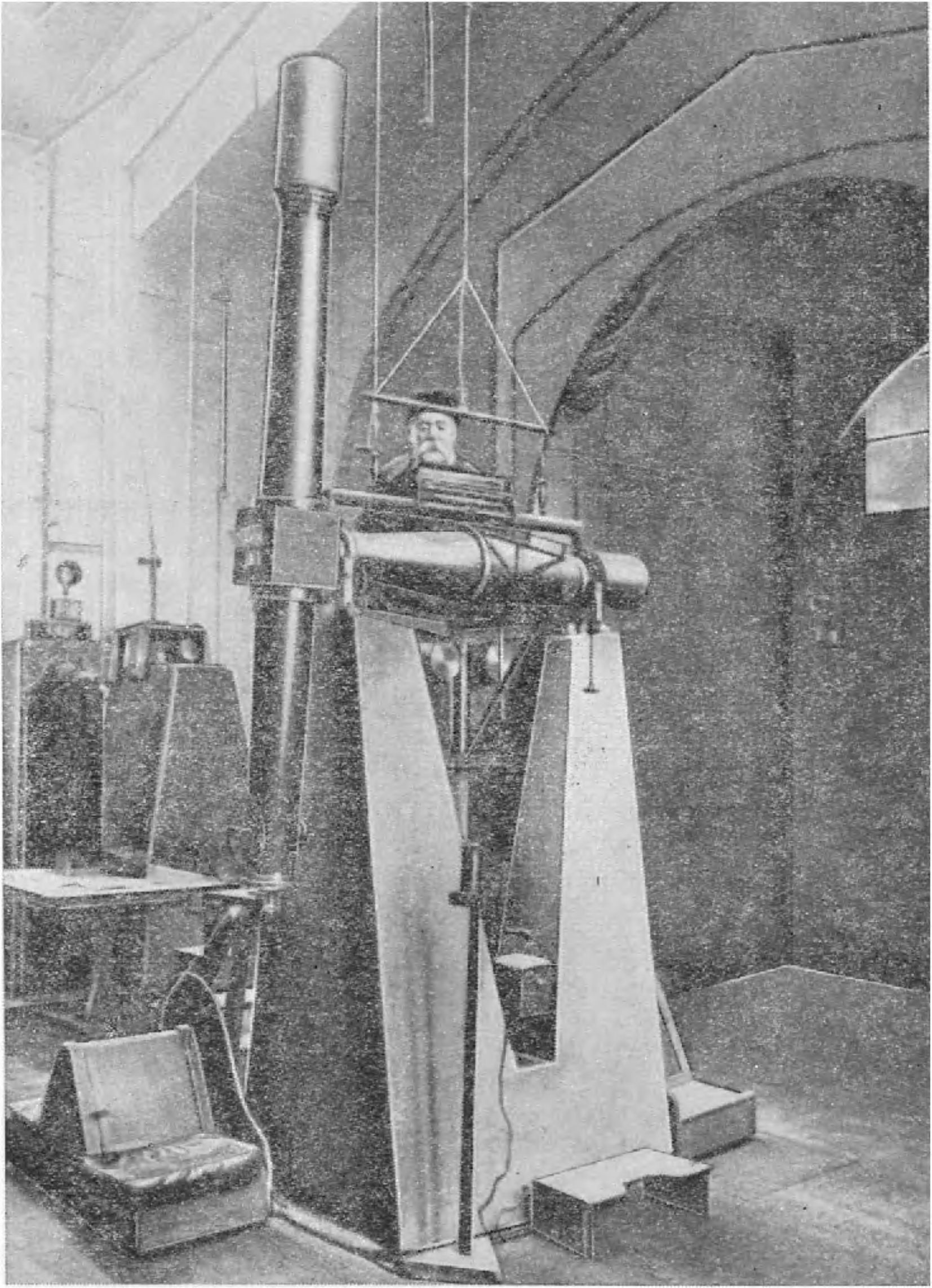 Рис. 78. Пассажный инструмент в первом вертикале (Пулковская обсерватория)