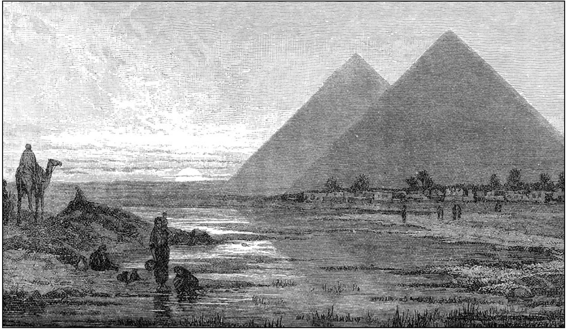 Две великие пирамиды во время наводнения