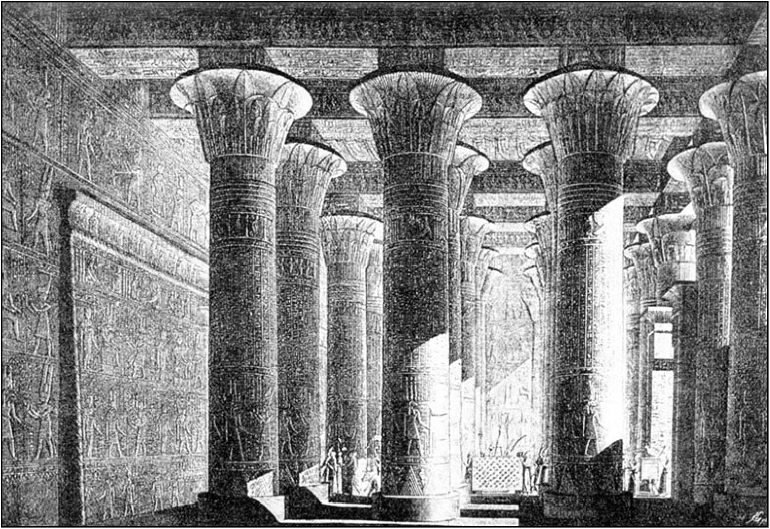 Ритуальная процессия в египетском храме (реконструкция французской комиссии)