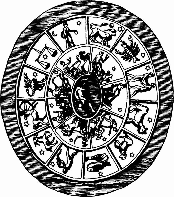 Рис. 37. Зодиакальный круг из библиотеки Ашшурбанипала